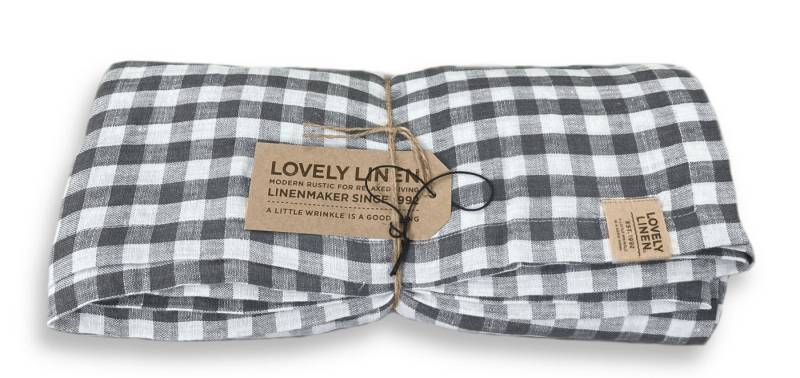 Lovely Linen Tischdecke Linen Misty Tischdecke Leinen square dark grey 145x250cm (1 Stück), MISTY 145X250 SQUARE DARK GREY W:20 D:37 H:7 von Lovely Linen