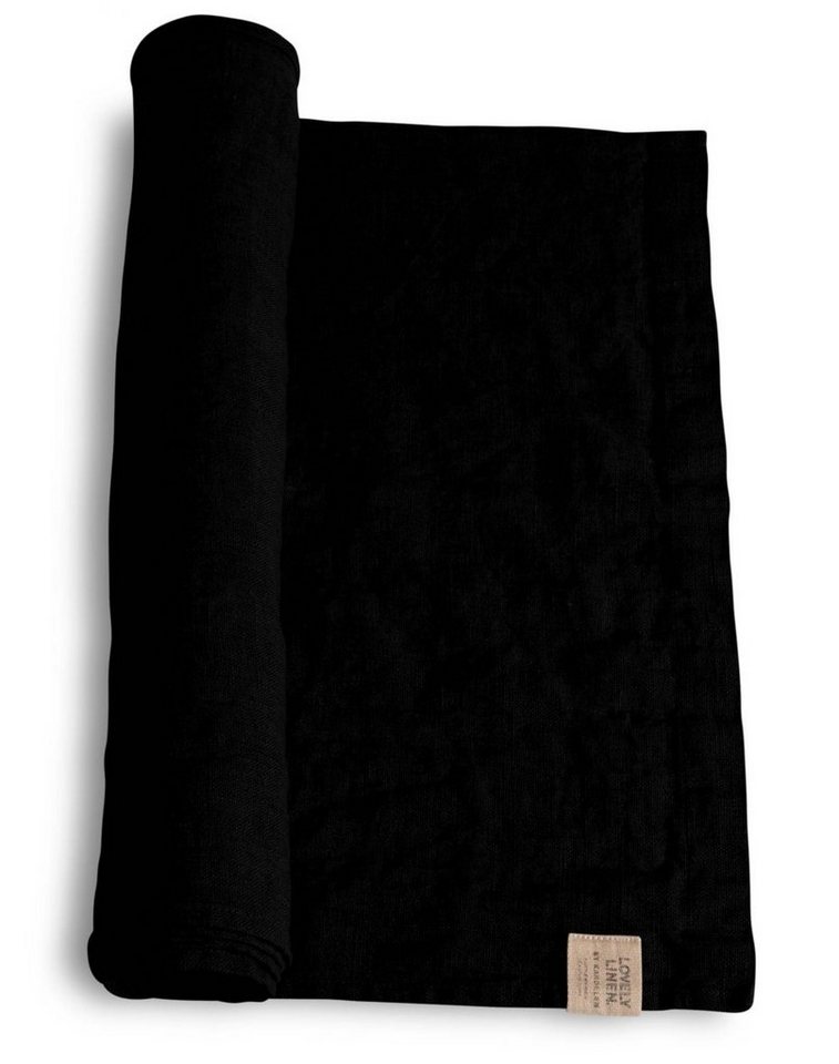 Lovely Linen Tischdecke Linen Lovely Tischläufer Leinen black 47 x 150 cm, LOVELY 47X150 BLACK L40xB23xH0,5CM von Lovely Linen