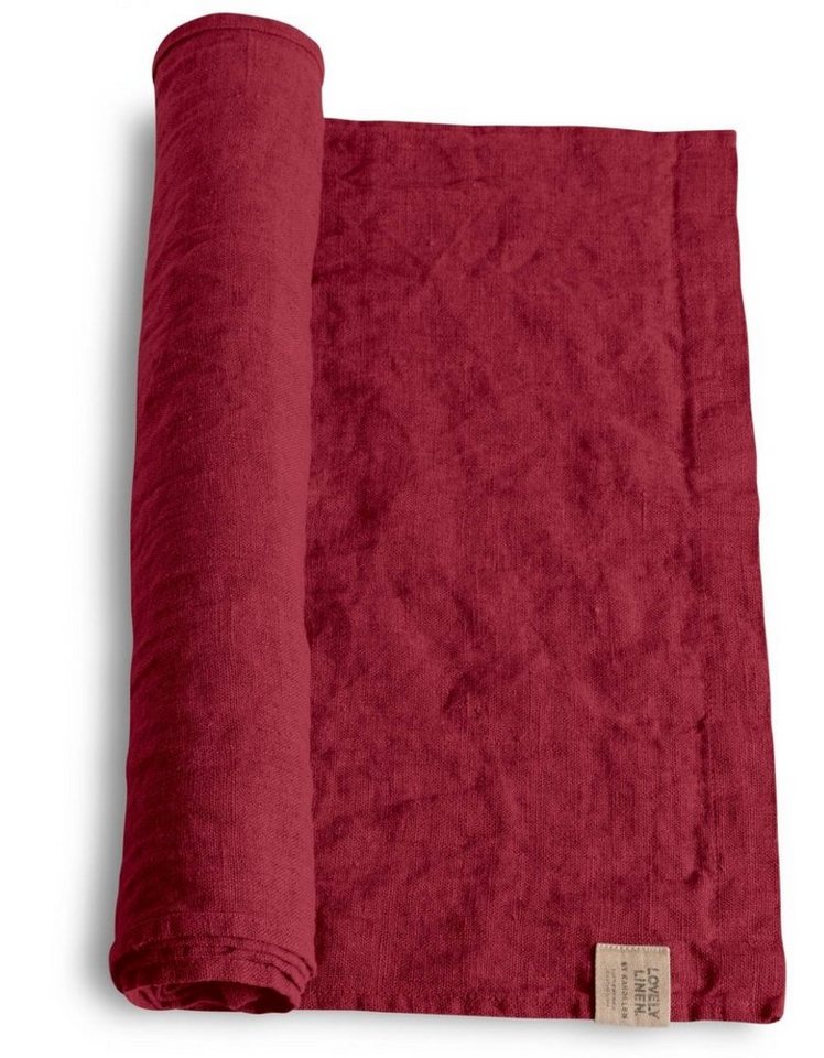 Lovely Linen Tischdecke Linen Lovely Tischläufer Leinen cabernet 47 x 150 cm, LOVELY 47X150 CABERNET L40xB23xH0,5CM von Lovely Linen