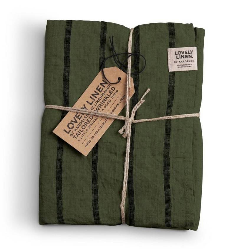 Lovely Linen Tischläufer Linen Lovely Tischläufer Leinen stripe forest 47 x 150cm, MISTY 47X150 STRIPE FOREST L26XB21xH3CM von Lovely Linen