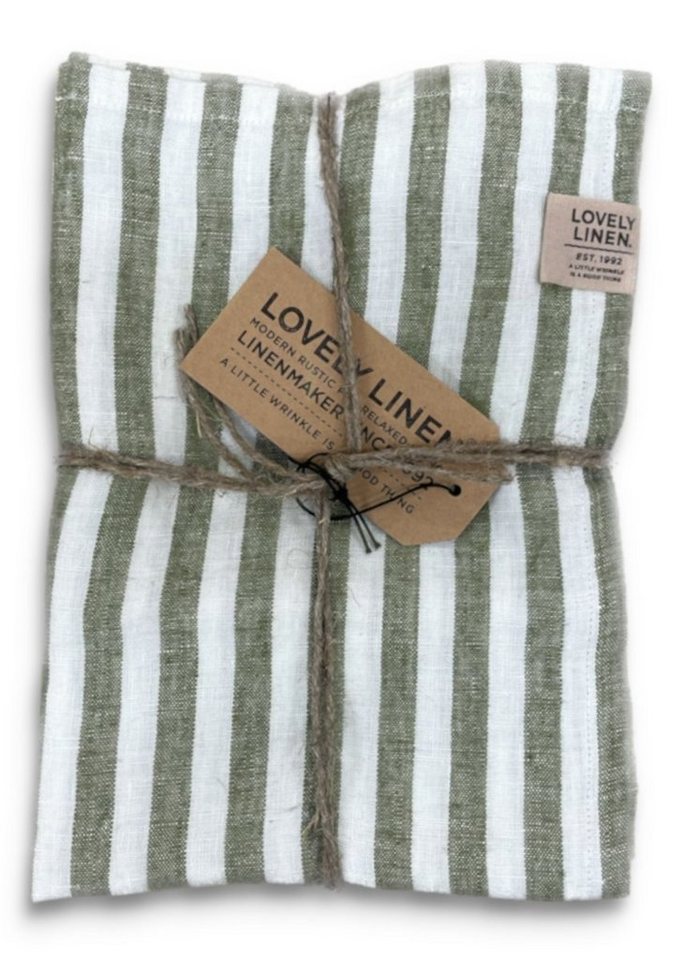 Lovely Linen Tischläufer Linen Misty Tischläufer Leinen edge jeep green 45x150cm, MISTY 47X150 EDGE JEEP GREEN L26XB21xH3CM von Lovely Linen