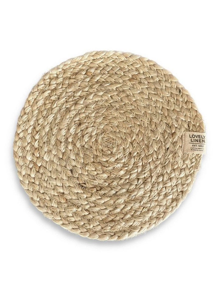 Platzset, Breezy Untersetzer Jute natural beige Ø20cm (1 Stück), Lovely Linen von Lovely Linen