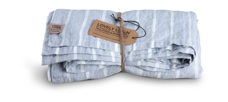 Tischdecke 145x250 cm Misty Stripe Sky von Lovely Linen