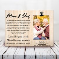 Verlust Der Eltern Geschenk Erinnerung Rahmen 4x6 Foto Personalisierung Clip Rahmen, Trauer von LovelyFamilyArtGift