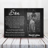 Verlust Des Sohnes Geschenk Erinnerung Rahmen 4x6 Fotorahmen Personalisierung Foto Clip Frame, Trauer, Trauer von LovelyFamilyArtGift