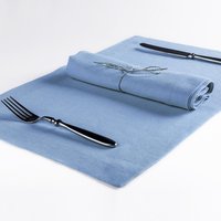 Leinen Servietten Und Tischsets, Natürliche Stoff Serviette Tischset in Blue Mist, Housewarming Geschenk, Tisch Dekor Nach Kundenwunsch von LovelyHomeIdea
