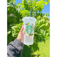 Personalisierter Boho Blumenkranz Starbucks Cup | Rosa Blumen Becher Geschenk Für Mama Beste Freundin Um Logo Wiederverwendbare Tasse von LovelyJENs