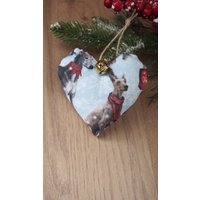 Whippet Herz, Hund Weihnachtsdekoration, "'windhund Mit Schal'' Stoffverzierung, Lurcher Dekoration, Hundeliebhaber Geschenk, Weihnachtsgeschenk von LovelyPerfectStyle