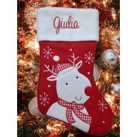 Nikolausstiefel/Weihnachtsstrümpfe Mit Deinem Wunschnamen Bestickt, Rentier, Personalisiert, Xmas, Weihnachten, Nikolaus Nikolausstiefel/Weihnachtsstrümpfe Mit Deinem Wunschnamen Bestickt, Rentier, Personalisiert, Xmas, Weihnachten, Nikolaus von LovelyPresentsShop