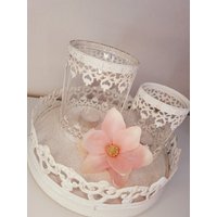 Windlicht 2Er Set/Metall/Vintage/Weiss von LovelyThingsByJessy