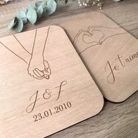 Schild Illustration Liebe St. Valentin Holz von Lovelycreationfrance