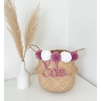 Seegraskorb Personalisiert Spielzeugkorb, Aufbewahrungskorb, Kinderzimmerdeko Babyzimmerdeko, Geburt, Taufgeschenk, Babypartygeschenk, Deko von Lovelycreative21