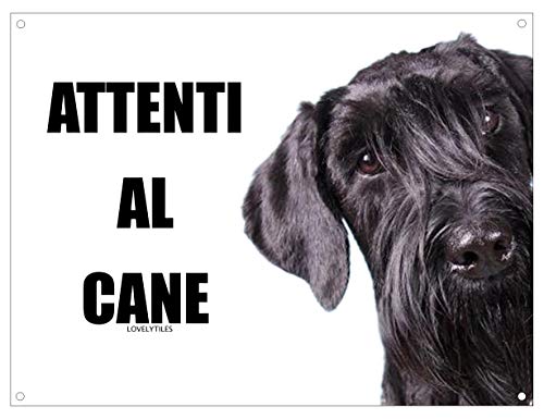 LOVELYTILES Schnauzer Achtung Hund Nummernschild Schild Metall (20 x 30) von Lovelytiles