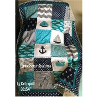 Made To Order/Maritime Patchworkdecke/Handgemachte Patchworkdecke/Moderne Babydecke/Küchendecke/Küchendecke/Personalisierte Decke Made To Order/Maritime Patchworkdecke/Handgemachte Patchworkdecke/Moderne Babydecke/Küchendecke/Küchendecke/Personalisierte Decke von Lovesewnseams