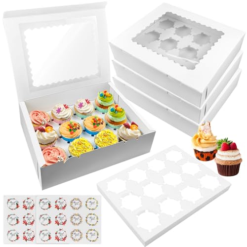 10 Stücke cupcake Box, 12 Löcher Cupcake Transportbox, Weißer Kuchenbox Pappe, Muffin Box mit Transparentem Sichtfenster und Aufklebern, Muffin Transportbox Geeignet für Cupcakes Kekse Muffins Donuts 10 Stücke cupcake Box, 12 Löcher Cupcake Transportbox, Weißer Kuchenbox Pappe, Muffin Box mit Transparentem Sichtfenster und Aufklebern, Muffin Transportbox Geeignet für Cupcakes Kekse Muffins Donuts von Lovesmile