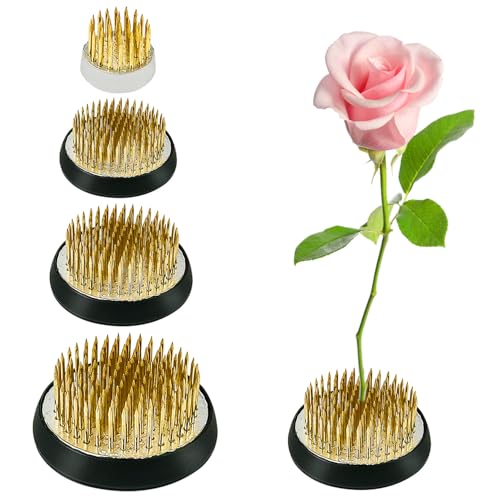 4 Stück Kenzan, Blumenigel, Runder Ikebana, Steckigel mit Gummidichtung, Edelstahl Hanataba Blumenhalter Geeignet für Blumenarrangements Blumenläden Büros Gärten Teestuben (23mm/34mm/40mm/50mm) von Lovesmile