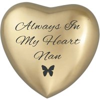 Always in My Heart Nan Goldenes Herz Schmetterling Urnen Andenken Für Eschen Cremation von LovetoTreasure