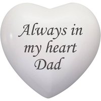 Always in My Heart Papa Weißes Herz Urnen-Andenken Für Asche Cremation von LovetoTreasure