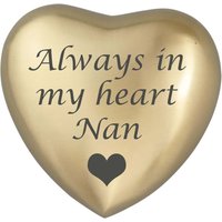 Immer in Meinem Herzen Nan Goldenes Herz Urne Andenken Für Die Einäscherung Der Asche von LovetoTreasure