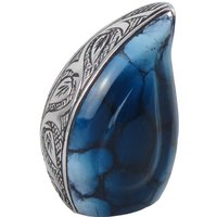 Miniatur Blaue Emaille Teardrop Keepsake Cremation Urn For Ashes Cremains Memorial - 3" Höhe von LovetoTreasure