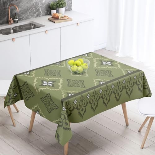 Tischdecke Geburtstag Dunkelgrün Retro Tischdecke Abwaschbar Stoff Gartentischdecke Party Outdoor Indoor Wasserabweisend Table Cloth Abwischbare Tischtuch Rechteckig(140x240cm) von Lovewang