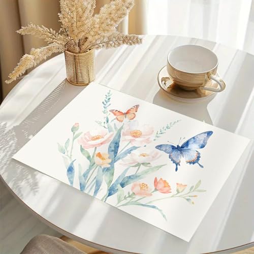 Tischsets Abwaschbar 2er Schmetterling Orange Blau Platzsets Abwaschbar Platzdeckchen Stoff Leinen Tischuntersetzer Hitzebeständig Tischunterlage Esstisch Dekoration Platzset 45x30 cm Tischsets Abwaschbar 2er Schmetterling Orange Blau Platzsets Abwaschbar Platzdeckchen Stoff Leinen Tischuntersetzer Hitzebeständig Tischunterlage Esstisch Dekoration Platzset 45x30 cm von Lovewang