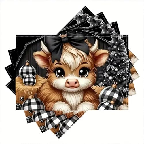 Tischsets Abwaschbar 2er Süße Braune Kuh Platzsets Abwaschbar Platzdeckchen Stoff Leinen Tischuntersetzer Hitzebeständig Tischunterlage Esstisch Dekoration Platzset 45x30 cm Tischsets Abwaschbar 2er Süße Braune Kuh Platzsets Abwaschbar Platzdeckchen Stoff Leinen Tischuntersetzer Hitzebeständig Tischunterlage Esstisch Dekoration Platzset 45x30 cm von Lovewang