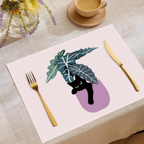 Tischsets Abwaschbar 8er Pink Katze Pflanzen Platzsets Abwaschbar Platzdeckchen Stoff Leinen Tischuntersetzer Hitzebeständig Tischunterlage Esstisch Dekoration Platzset 45x30 cm Tischsets Abwaschbar 8er Pink Katze Pflanzen Platzsets Abwaschbar Platzdeckchen Stoff Leinen Tischuntersetzer Hitzebeständig Tischunterlage Esstisch Dekoration Platzset 45x30 cm von Lovewang