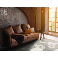 Beton Welt Linoleum Teppich, Grauer Vinyl Bodenmatte, Weißer Pvc Matte, Wohnzimmer Komfort Matte von LovftWave
