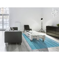 Camping Blau Holz Linoleum Teppich, Türkis Vinyl Matte, Bodenmatte, Bereich Küche Matten Für Den Boden von LovftWave