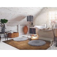 Kingschamber Linoleum Teppich, Braun Vinyl Bodenmatte, Bronze Holz Matte, Wohnzimmerteppich, Komfortmatte von LovftWave