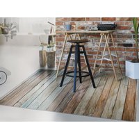 Über Dem See Linoleum Teppich, Blauer Vinylteppich, Bronze Holz Vinyl Bodenmatte, Küchenmatte, Wohnzimmerteppich, Komfortmatte von LovftWave