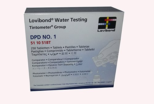 Ersatz Tablets reaktiv Messung freie Chlor DPD 1 Lovibond. Paket 250 u. Belichtungsmesser/Tintometer. 51 10 51BT von Lovibond