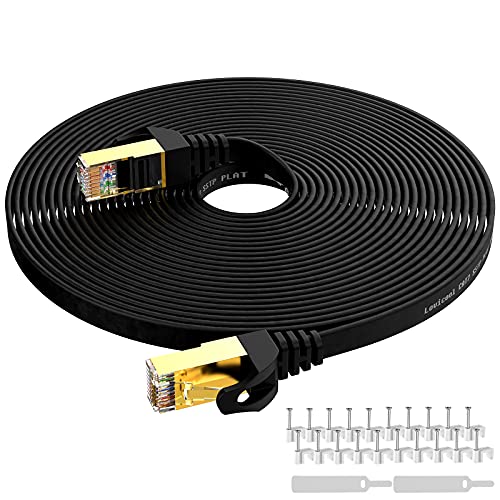 Lovicool Cat 7 Ethernet Cable Networking Patch Cable 20m with Gold Plated Snagless Rj45 Connectors with Cable Clips Black Lovicool Cat 7 Ethernet Cable Networking Patch Cable 20m with Gold Plated Snagless Rj45 Connectors with Cable Clips Black von Lovicool