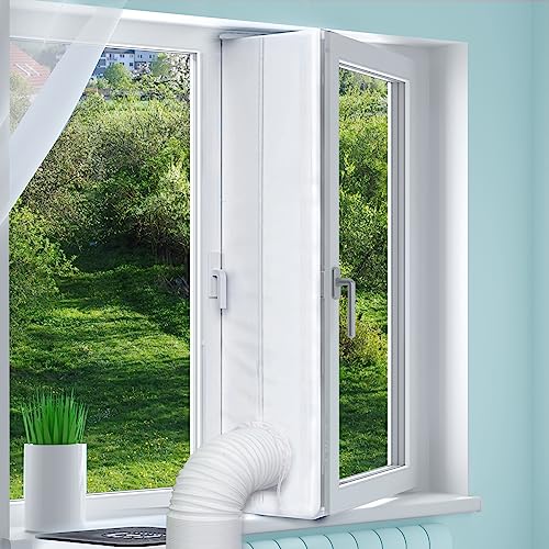 Loviga 400cm(157") Fensterabdichtung für Mobile Klimageräte und Trockner, 100% Abdichtung Wasserdicht Flügelfenster/Kurbel aus/Markise/Oberlichter Fenster von Loviga