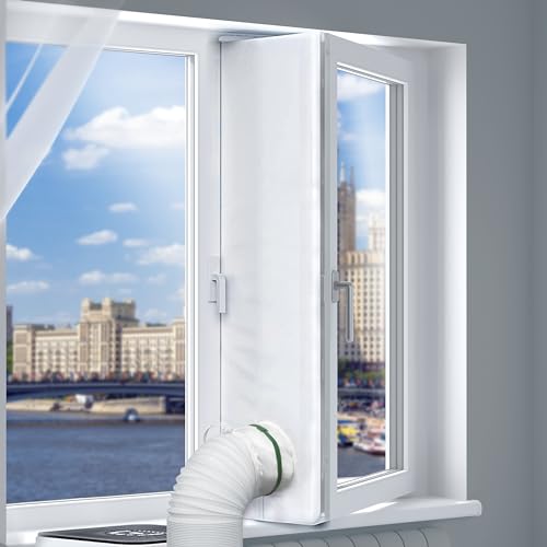 Loviga 400cm Klimaanlage Fensterabdichtung für Mobile Klimageräte und Trockner, 100% Abdichtung Wasserdicht für Flügelfenster/Kurbel aus/Markise/Oberlichter Fenster von Loviga