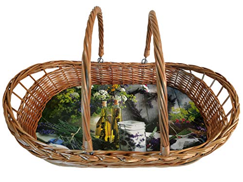 LovinBirds Frühstückstablett Weidentablett bewegliche Henkel Weide 52 cm x 40 cm von LovinBirds