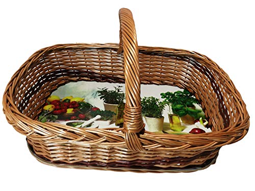 Weidenkorb Kräuter Motiv mit Henkel Länge: 56 cm TablettBraun Weidenkorb Kräuter Motiv mit Henkel Länge: 56 cm TablettBraun von Lovinbirds