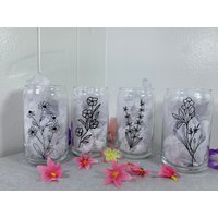 Blumen Und Natur Bierkanne Glas Set | Personalisiertes 16 G. Blumenglas Glastasse Geschenkidee Valentinstag Geschenke von LovingArtsCo