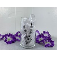 Lavendel Blume Bierd Dose Glas | Personalisiertes 16 G. Florale Set Geschenkidee Natur Tasse von LovingArtsCo