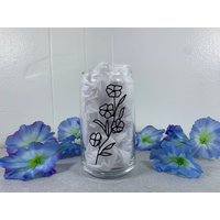 Mohnblumen Bierd Dose Glas | Personalisiertes 16 G. Florales Set Geschenkidee Natur Tasse von LovingArtsCo