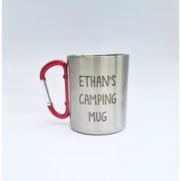 Personalisierte Camping Tasse, Edelstahl Karabiner Henkel Kinder Becher, Geschenk, Outdoor Geschenk Für Ihn, Papa von LovingLuxuries