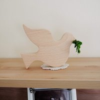 Taube Aus Holz Friedenstaube Mit Grünem Zweig Zu Verwenden Für Grünen Pfingsten Dekor von LovingWoodCom