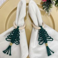 Makramee Weihnachtsserviettenring | Makramee-Weihnachtsbaum Weihnachtsbaum Serviettenring Weihnachtsbaum-Serviettenhalter Makramee-Ringhalter von LovinglyMacrame