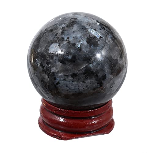 Lovionus89 40mm Heilung Kristallkugel Divination Sphere, Skulptur Home Dekoration Fengshui Bälle mit Holzständer, Labradorit von Lovionus89