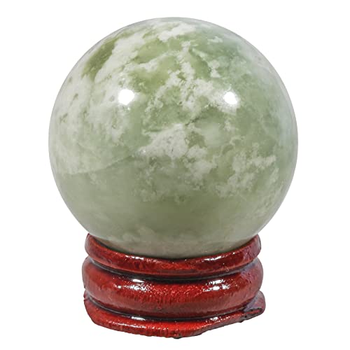 Lovionus89 40mm Heilung Kristallkugel Divination Sphere, Skulptur Home Dekoration Fengshui Bälle mit Holzständer, Neue Jade von Lovionus89