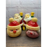 Lot Von 2 Sets Weihnachten Mr Mrs Weihnachtsmann Salz & Pfefferstreuer Vintage von LovleeGiftsDesigns