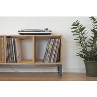 Minimalist Sideboard | Vinyl Record Lp Console Table Birch & Steel Media Unit Handmade Furniture von LowKeyFurniture