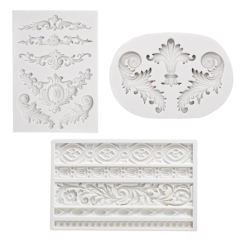 Lowats Fondant Silikonform 3 Stück Retro Relief Silikon Fondant Kuchen Dekorier Form Barock Fondant Formen Silikon 3D Barock Vintage Silikonform Fondant Blumenrebe Fondant Form Schnörkel Scroll Mould Lowats Fondant Silikonform 3 Stück Retro Relief Silikon Fondant Kuchen Dekorier Form Barock Fondant Formen Silikon 3D Barock Vintage Silikonform Fondant Blumenrebe Fondant Form Schnörkel Scroll Mould von Lowats