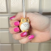 Mini Süße Runde Eulen-Lichterkette Mit Schnur & Stecker - Hellbraun von LowgyLightPulls